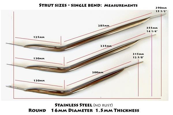 Single Bend Seat Struts Single Bend Seat Struts