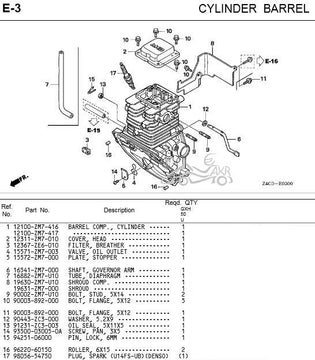 Honda Parts | GXH50 | Cylinder Barrel