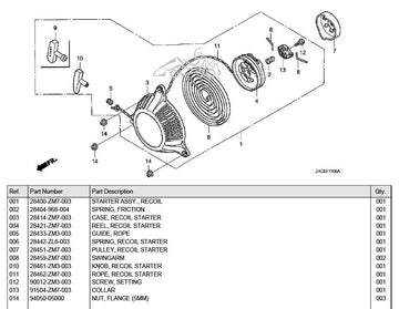 Honda Parts | GXH50 | Recoil Starter