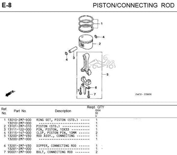 Honda Parts | GXH50 | Piston | Connecting Rod