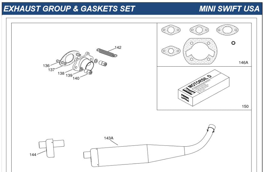 IAME Parts | Mini Swift  | Mini Swift Exhaust & Gasket Set