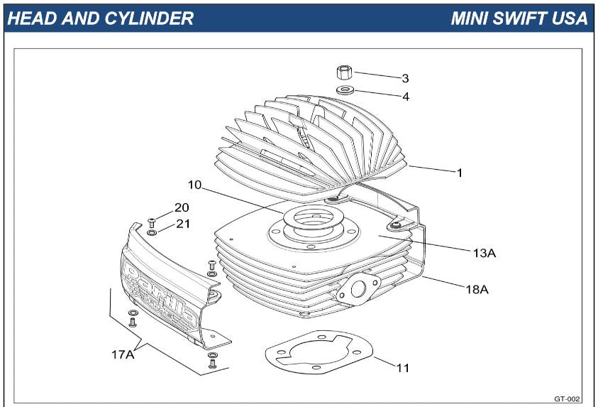 IAME Parts | Mini Swift | Mini Swift Head & Cylinder