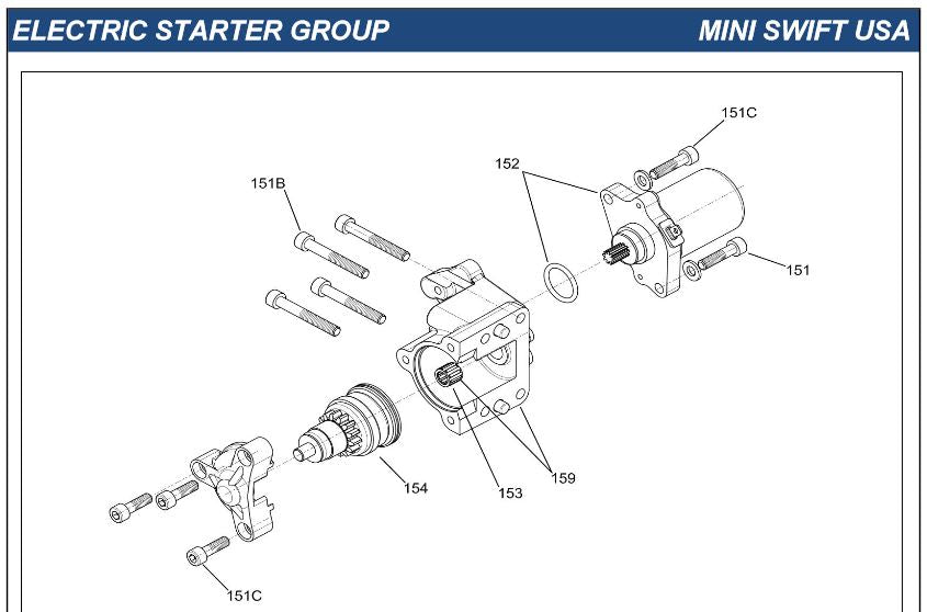 IAME Parts | Mini Swift  | Mini Swift Electric Starter Group