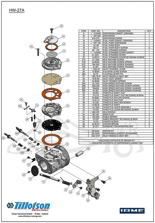 Parts | Carburetors | Tillotson | HW-27A