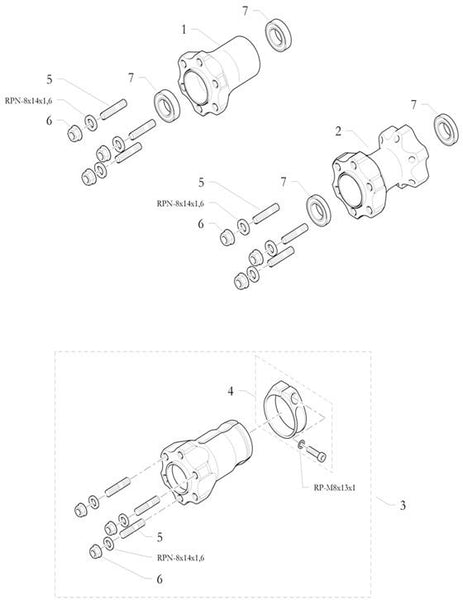 Freeline / Fullerton 100mm Magnesium Rear Hubs